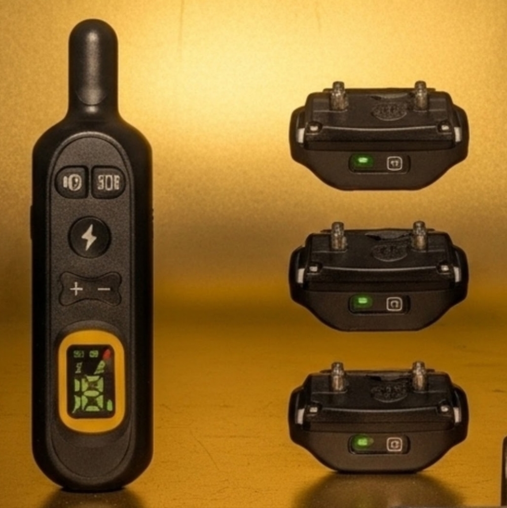Black and Yellow Reflective Dog Training Collar - Picture 3 of 9